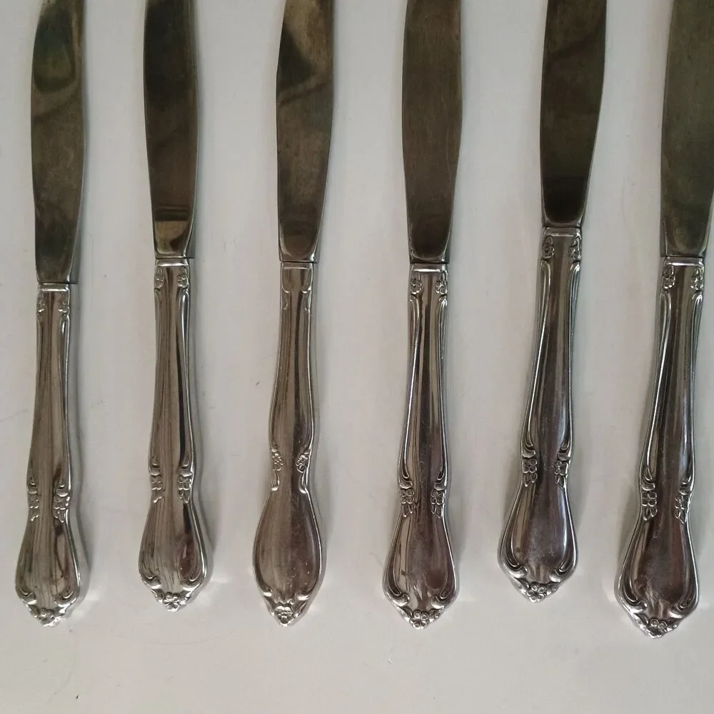 Oneida CHATEAU Dinner Knives Lot of 6 Oneidacraft Deluxe Stainless